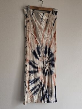 Free People Cream Tie-Dye Maxi Skirt